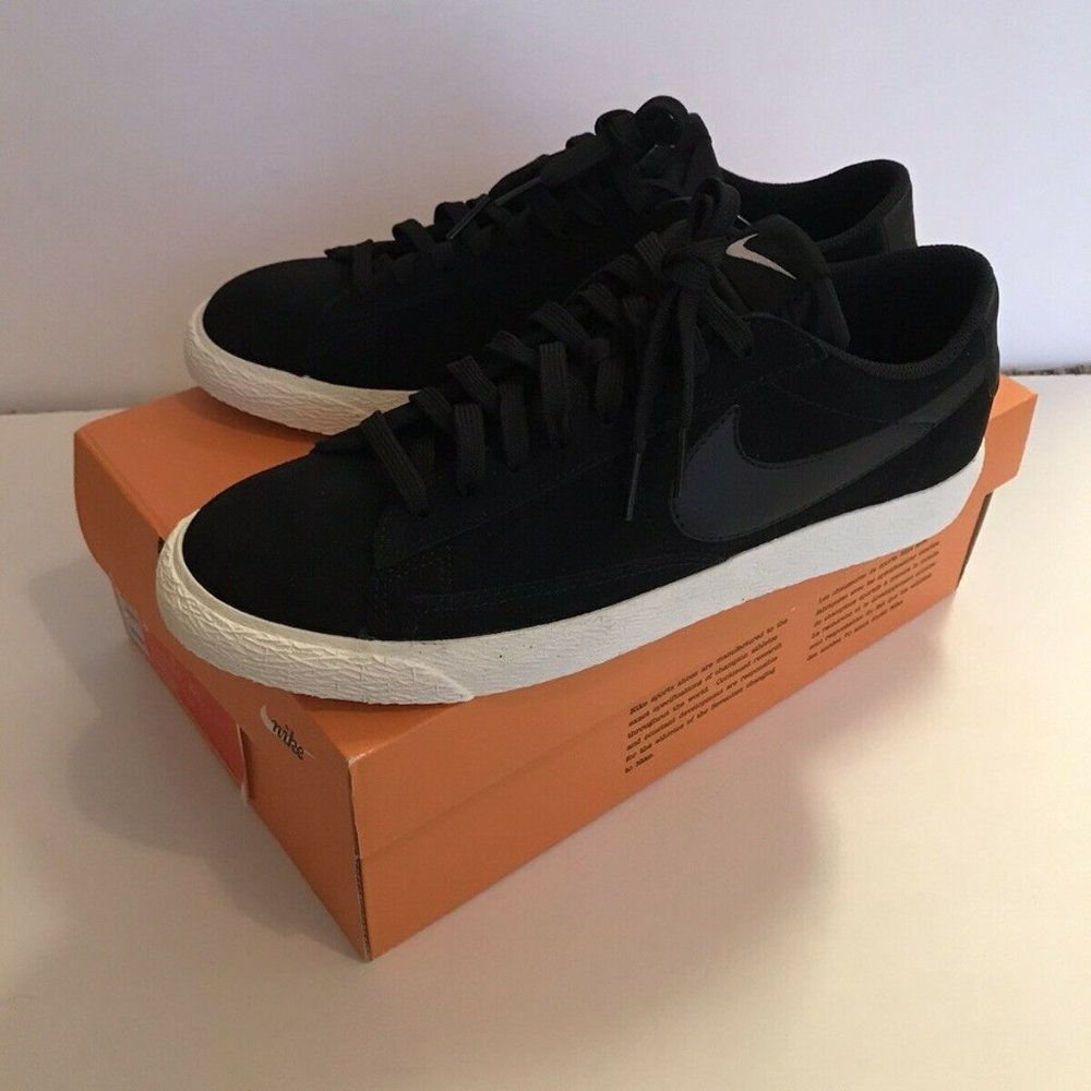 Nike Blazer Low Black Sail Shoes Suede 371760 024
